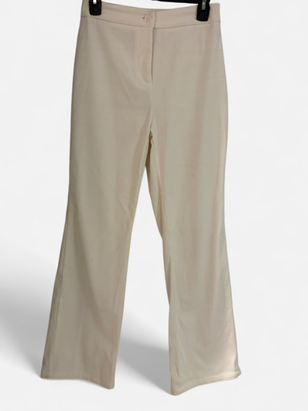Sincerely Jules Cream Ribbed Boot-Cut Pants